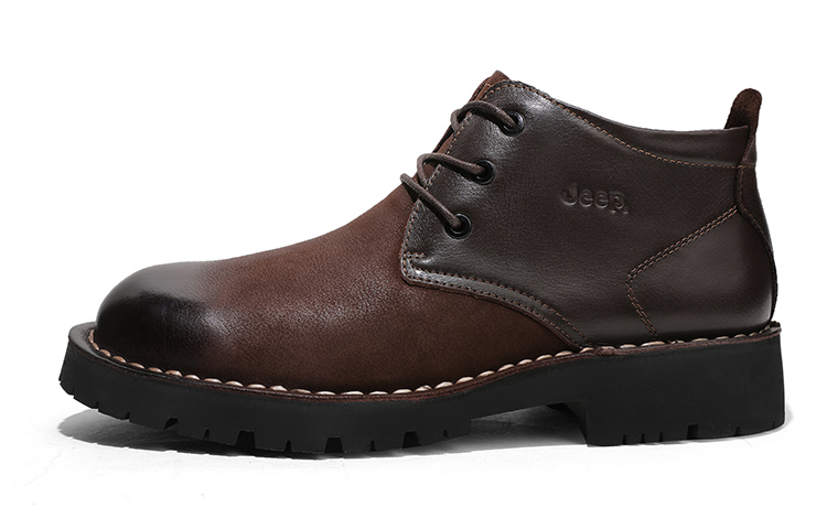 Jeep Men's Casual Shoes Men Mid-Top Dark Brown