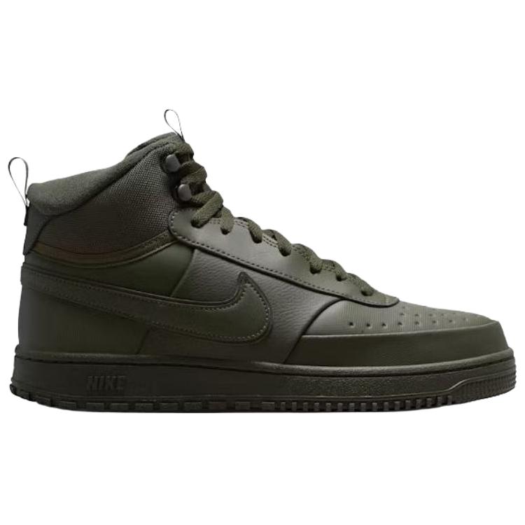 Nike Court Vision Mid top Skateboard Shoes Men's Olive Green