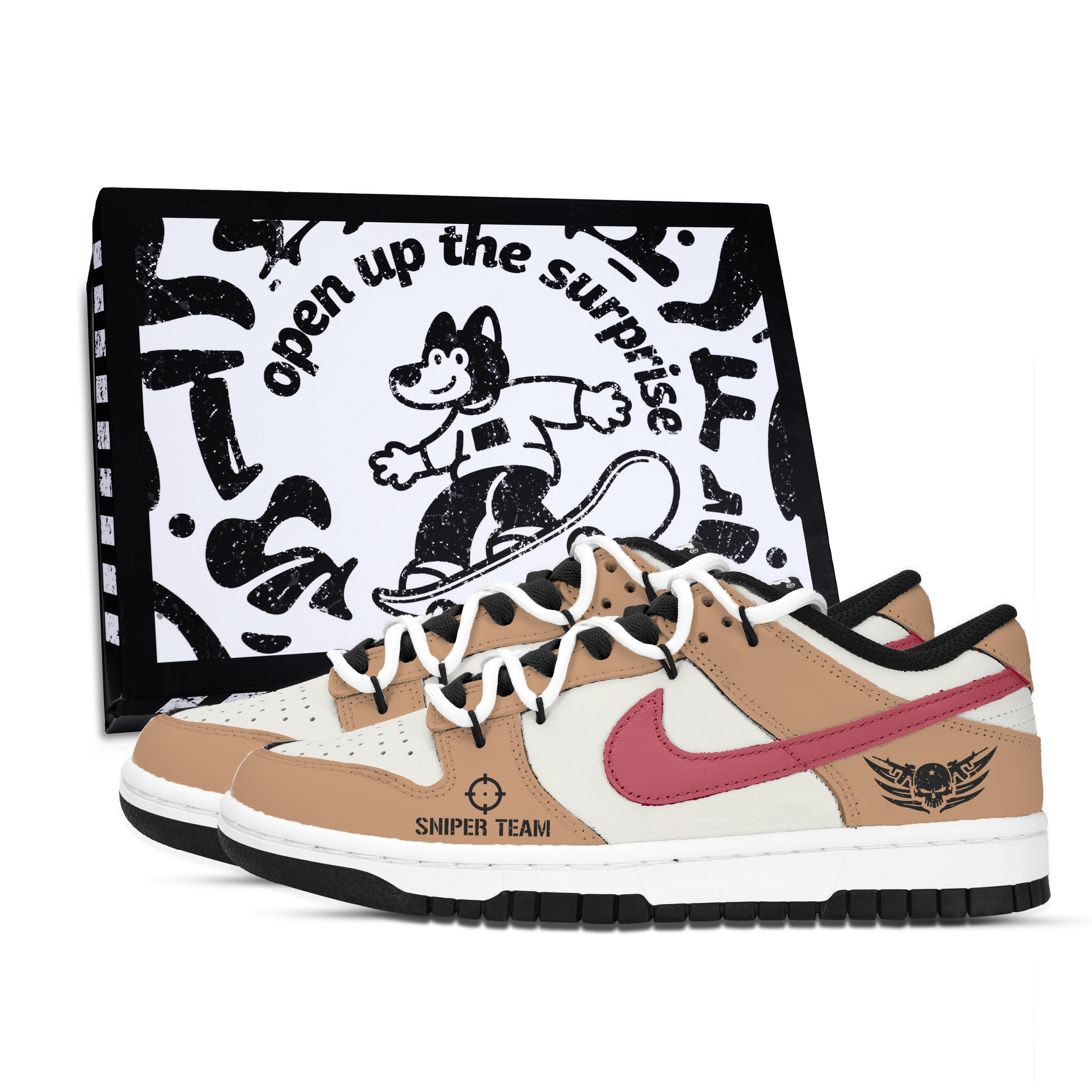 Nike Dunk Shadow Sniper Abrasion Resistant Low top Skateboard Shoes Unisex Yellow White Black
