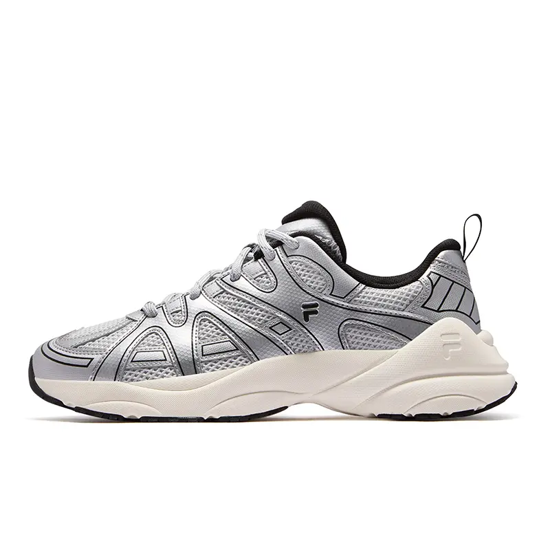 FILA FUSION PATH Trajectory Shoes Abrasion Resistant Low Top Casual Shoes Men's Space Silver Black