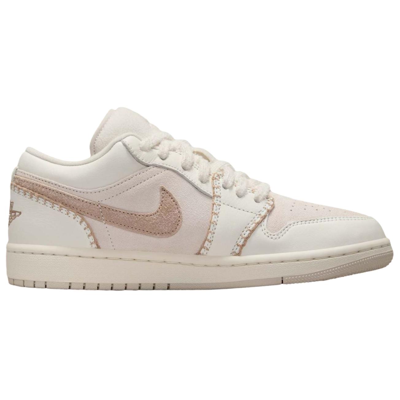 Jordan Air Jordan 1 Breathable Low top Vintage Basketball Shoes Women's Beige