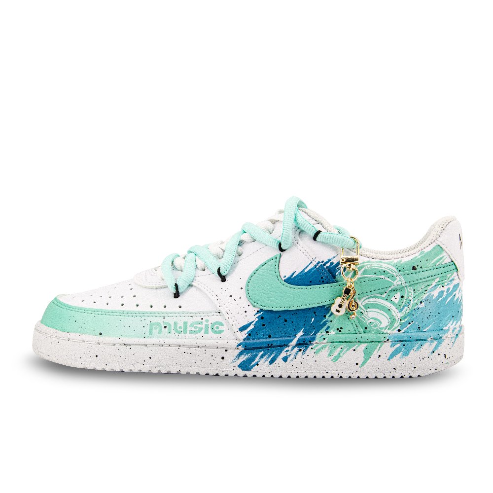 Nike Court Vision 1 Anti-Slip Wear-Resistant Low-Top Skateboard Shoes Men's White Green