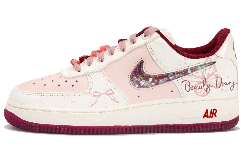 Nike Air Force 1 Anti Slip Wear Resistant Low Top Skateboard Shoes Women's White Pink