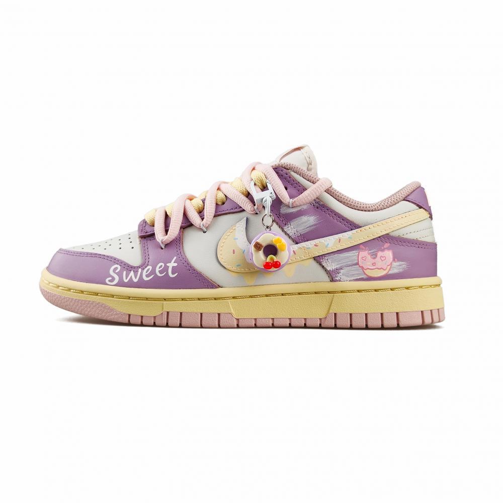 Nike Dunk Anti-Slip Wear-Resistant Low-Top Skateboard Shoes Women's Purple