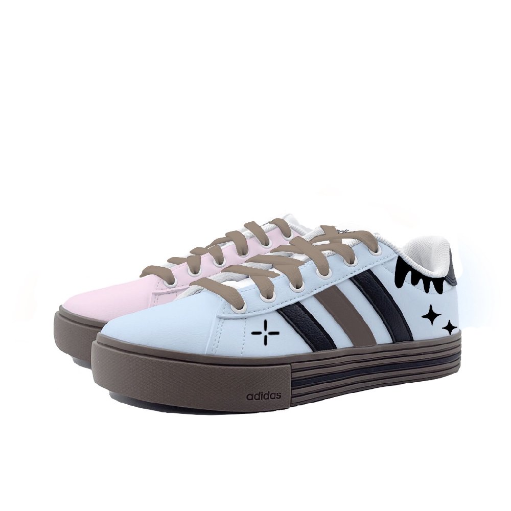 Adidas Daily 4.0 Blue Pink Starry Mismatched Abrasion Resistant Low Top Skateboard Shoes Unisex Pink Blue