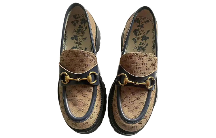 GUCCI Horsebit Casual Single Shoes Women's Brown