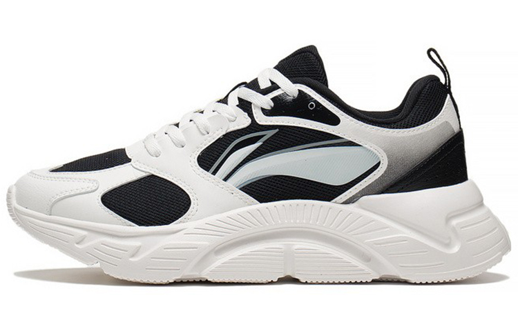 LiNing Cushioning Anti-Slip And Wear-Resistant Low-Top Running Shoes Women's Black White