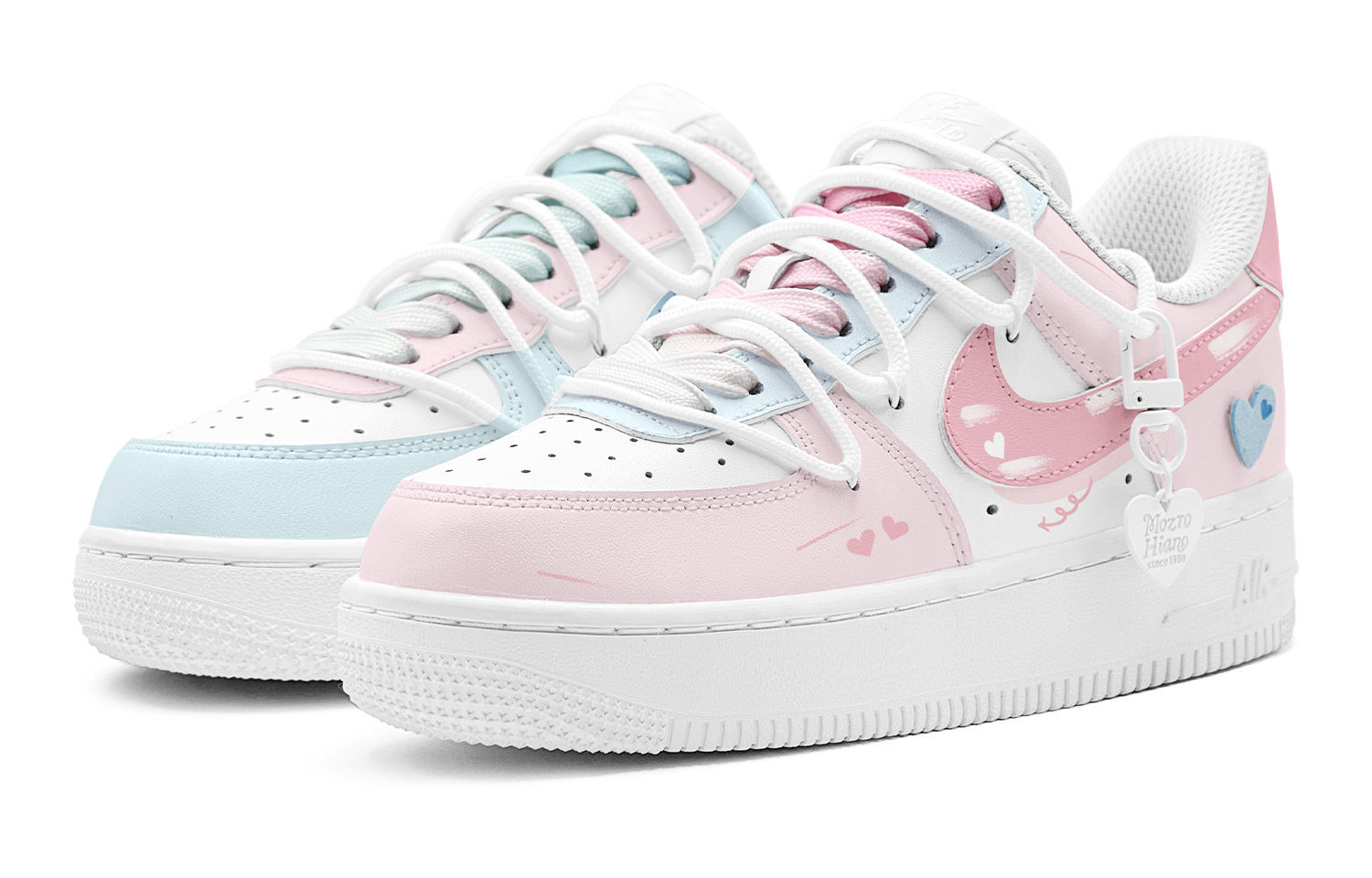 Nike Air Force 1 Air Force 1 Reverse Mismatched Sweetheart Slip Resistant Low Top Casual Skateboard Shoes GS Pink Blue купить в интернет-магазине Yoocart с быстрой доставкой по России.