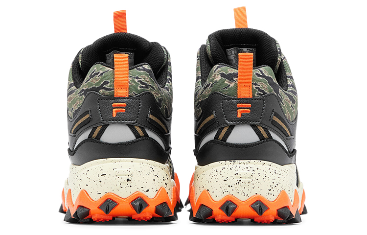FILA Oakmont Cushioning Anti-Slip And Wear-Resistant Mid-Top Chunky Sneakers Men's Green-Orange US Version