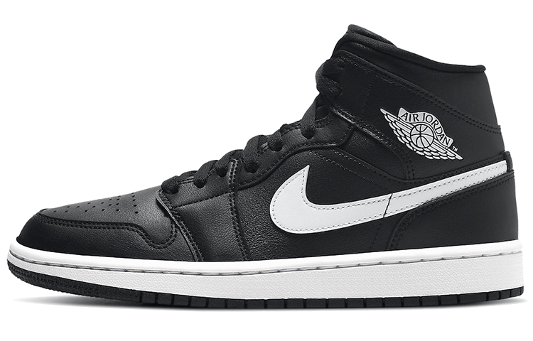 JORDAN 1 Mid Black White Women's
