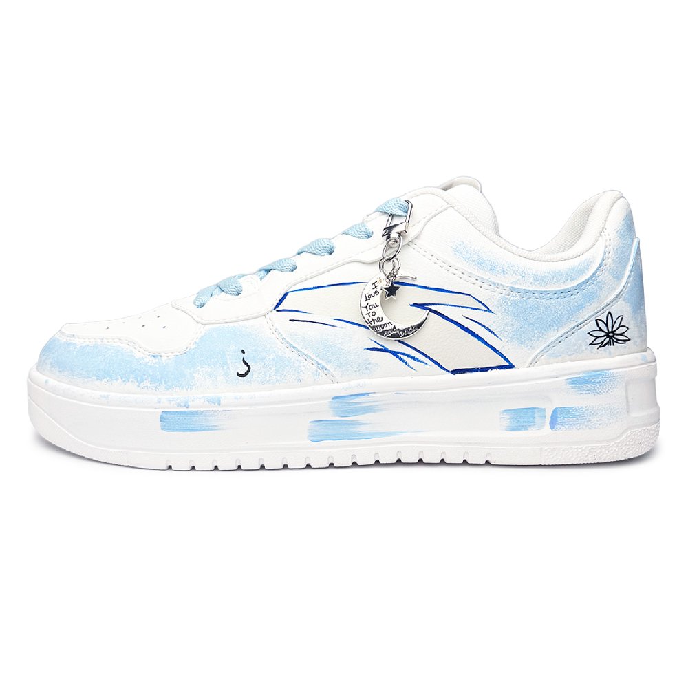 Anta Relaxed Non slip Lightweight Low Top Skateboard Shoes Unisex Sky Blue
