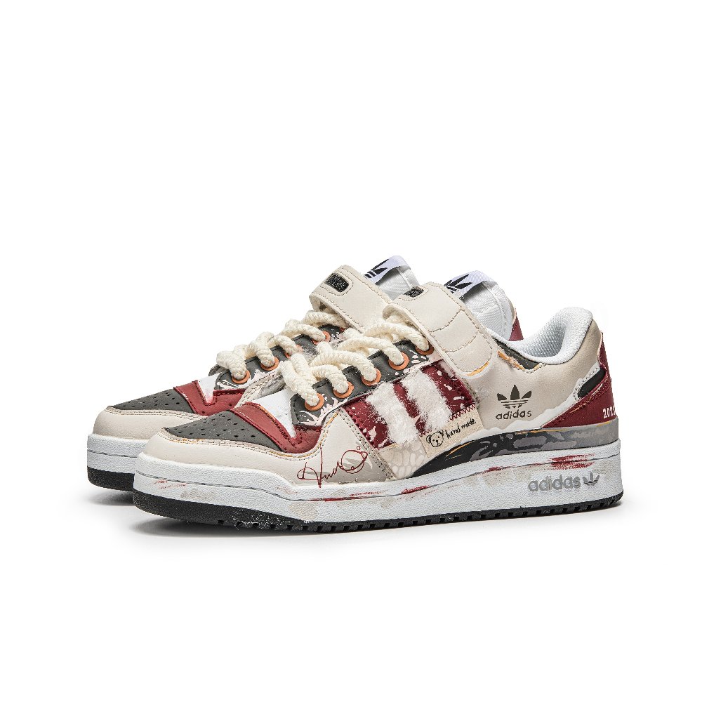 Adidas Originals FORUM Skateboard Shoes Unisex Low-Top Red/Gray