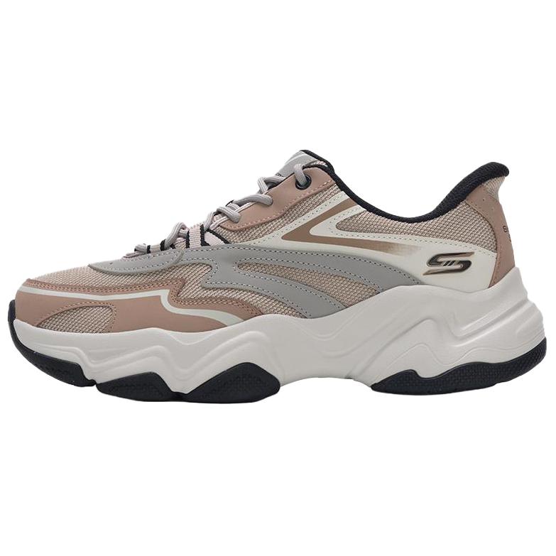 Skechers BOBS Sport Abrasion Resistant Slip Resistant Low Top Running Shoes Men's White Brown