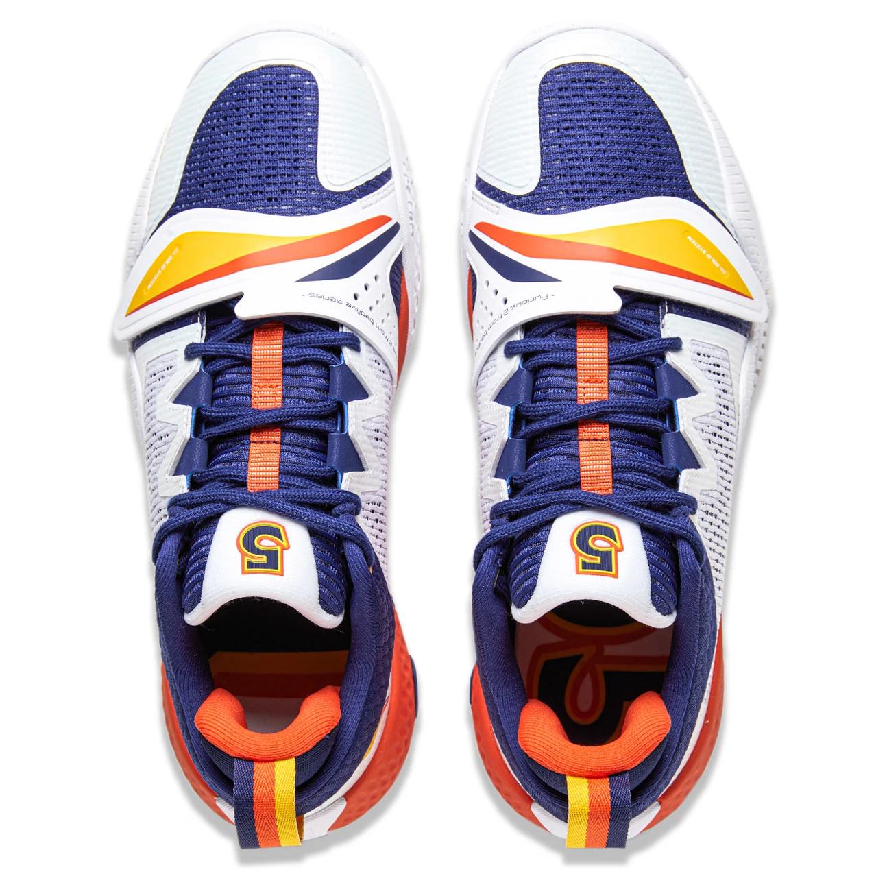 LiNing Rage 2 Cushioned Wear-Resistant Supportive Lightweight Rebound Low-Top Basketball Shoes Men's White Blue Orange купить в интернет-магазине Yoocart с быстрой доставкой по России.