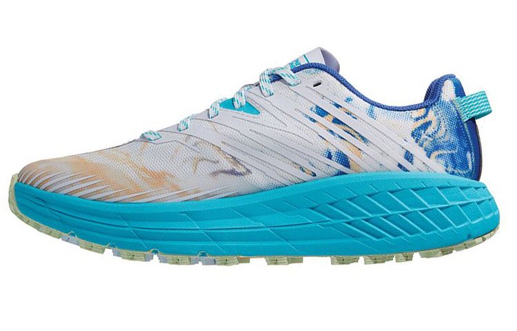 HOKA ONE ONE Speedgoat 4 Wide Anti Slip And Wear Resistant Lightweight Low Top Running Shoes Men's White Blue