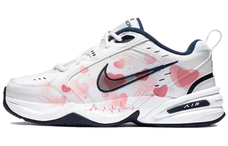 Nike Air Monarch 4 Anti-Slip And Wear-Resistant Support Low-Top Chunky Sneakers Unisex Blue White