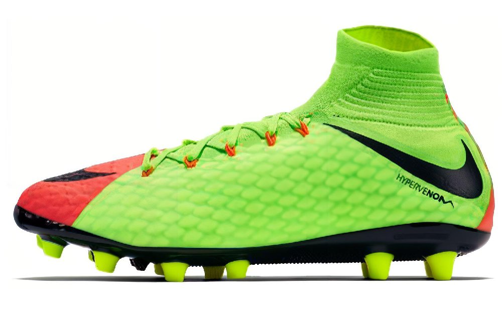 Nike AG Artificial Ground Non slip, Wear resistant, Impact resistant Soccer Shoes Men's Red Green