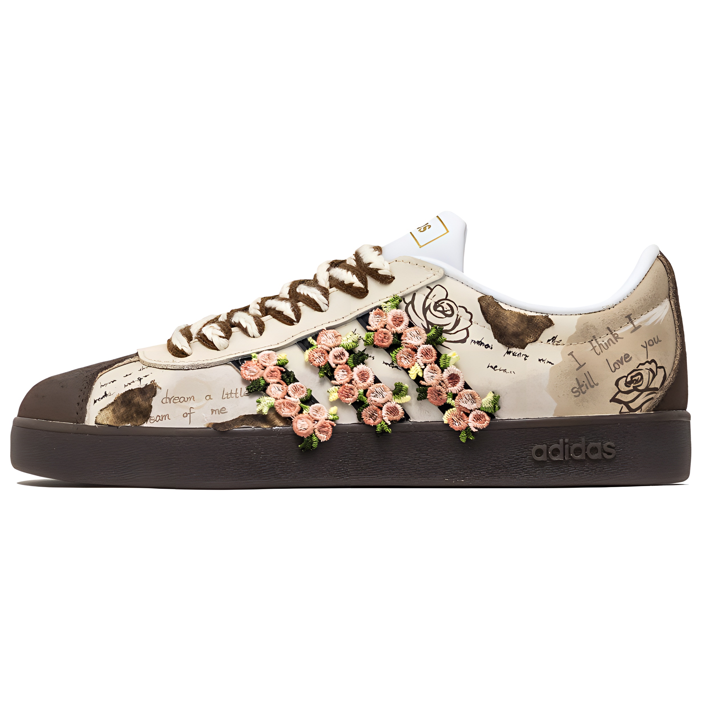 Adidas VL COURT 2.0 Fantasia, Love Planner Abrasion Resistant Low top Skateboard Shoes Unisex Brown купить в интернет-магазине Yoocart с быстрой доставкой по России.