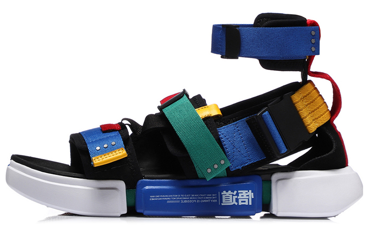 LiNing Sports Sandals Men's Blue Red Yellow