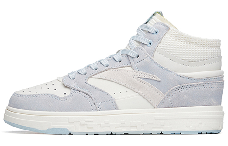 Anta Cushioning, Wear Resistant Mid Top Skateboard Shoes Women's White Blue