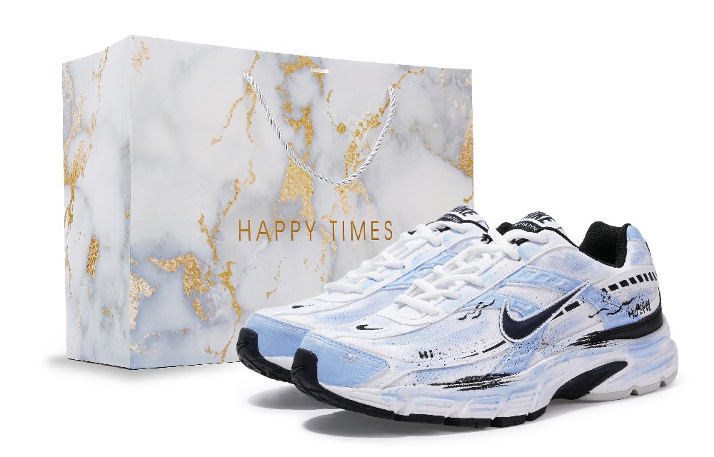Nike Initiator Abrasion Resistant Low Top City Commute Running Shoes Men's White Blue