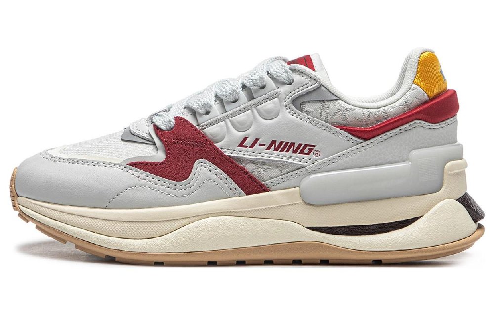 LiNing 001 Innocence V2 Innocent V2 Cushioning Anti-Slip And Wear-Resistant Low-Top Casual Shoes Women's Ivory