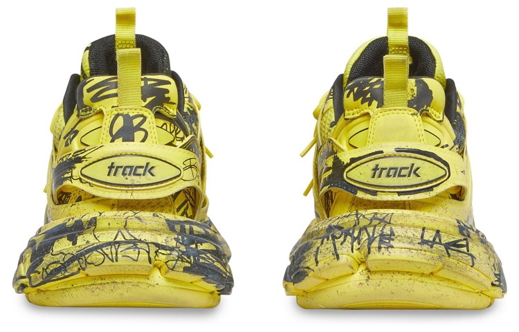 Balenciaga Track 1.0 Graffiti Chunky Sneakers Men's Yellow Black