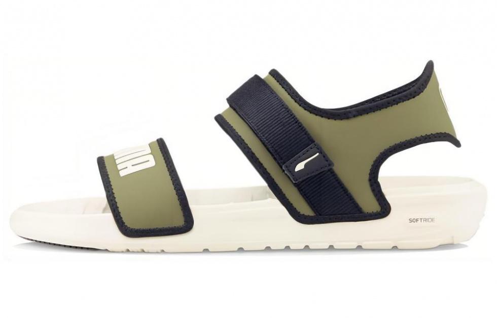 PUMA Softride Slide 'White Dark Green Moss'