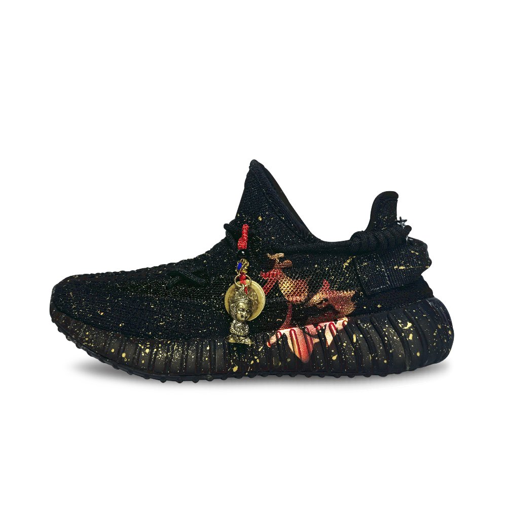 Adidas Originals Yeezy Boost 350 Low-Top Casual Shoes Unisex Black Gold