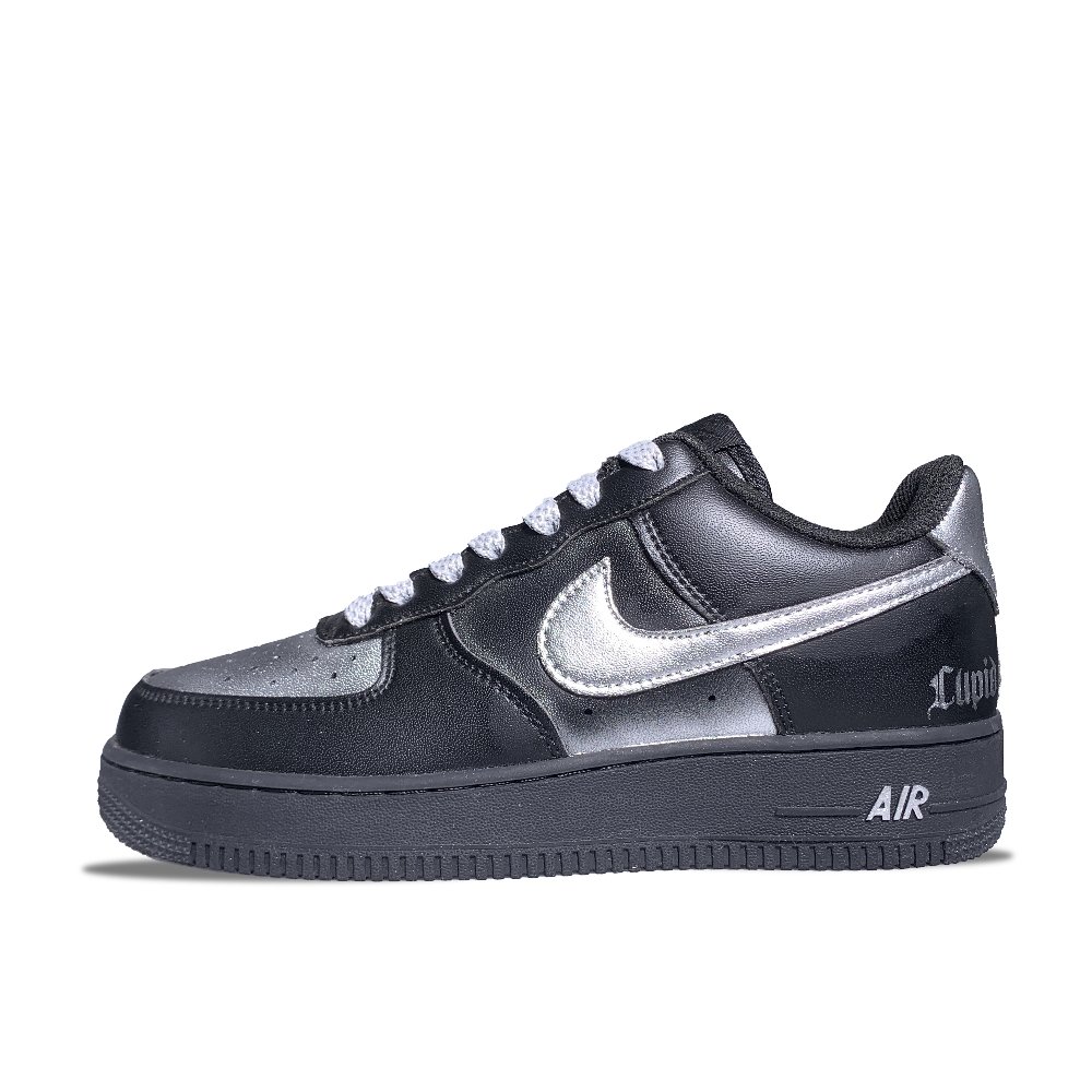 Nike Air Force 1 Coverage Abrasion Resistant Low Top Skateboard Shoes Unisex Black