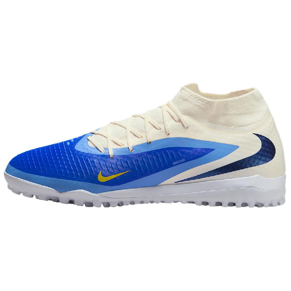 Nike Phantom 6 Abrasion Resistant Soccer Shoes Unisex White Blue