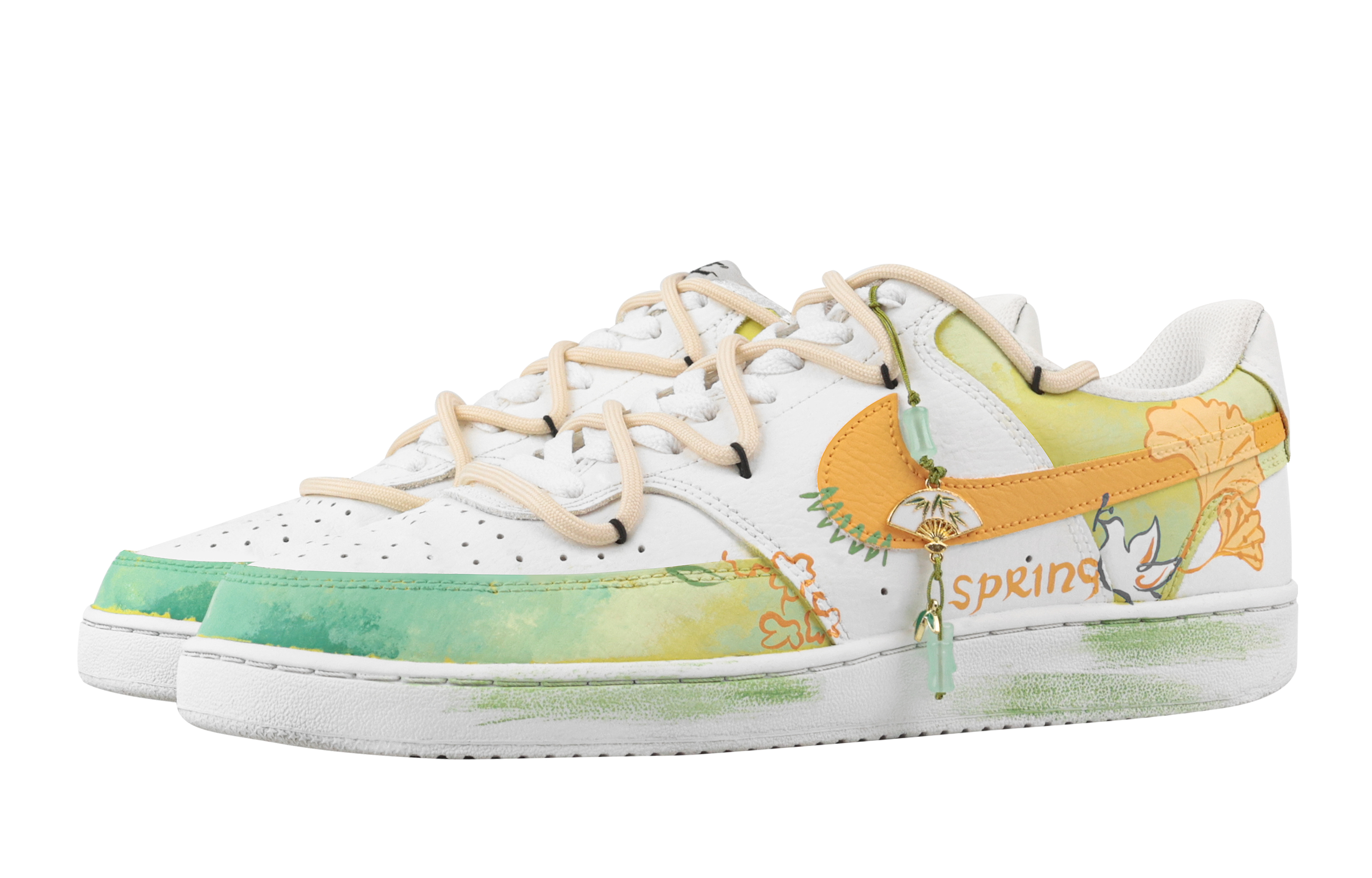 Nike Court Vision 1 Youthful Vigor, Heart Box Abrasion Resistant Low top Skateboard Shoes Men's Yellow White купить в интернет-магазине Yoocart с быстрой доставкой по России.