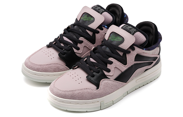 LiNing Wave Pro Mist Empire Durable Breathable Low-Top Skateboard Shoes Men's Black Pink