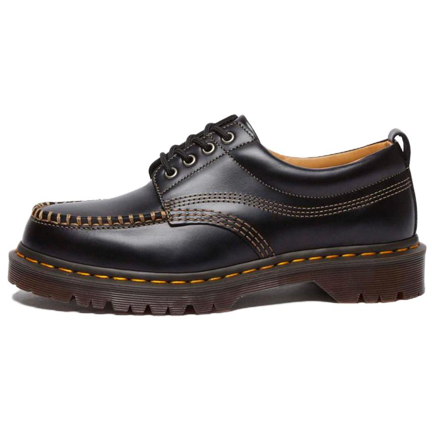 Dr.Martens Lowell Leather Moc Toe Shoes In Black Unisex