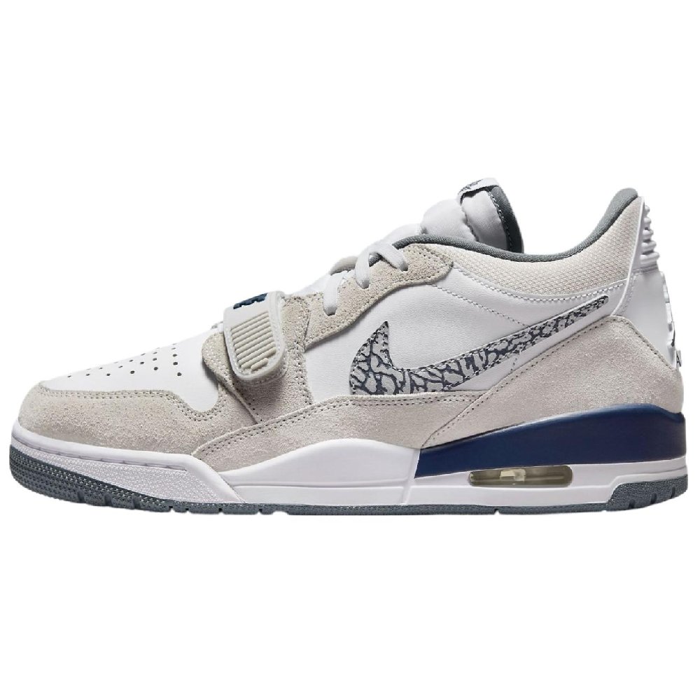 Jordan Legacy 312 Anti Slip Wear Resistant Low Top Vintage Basketball Shoes Men's White Gray
