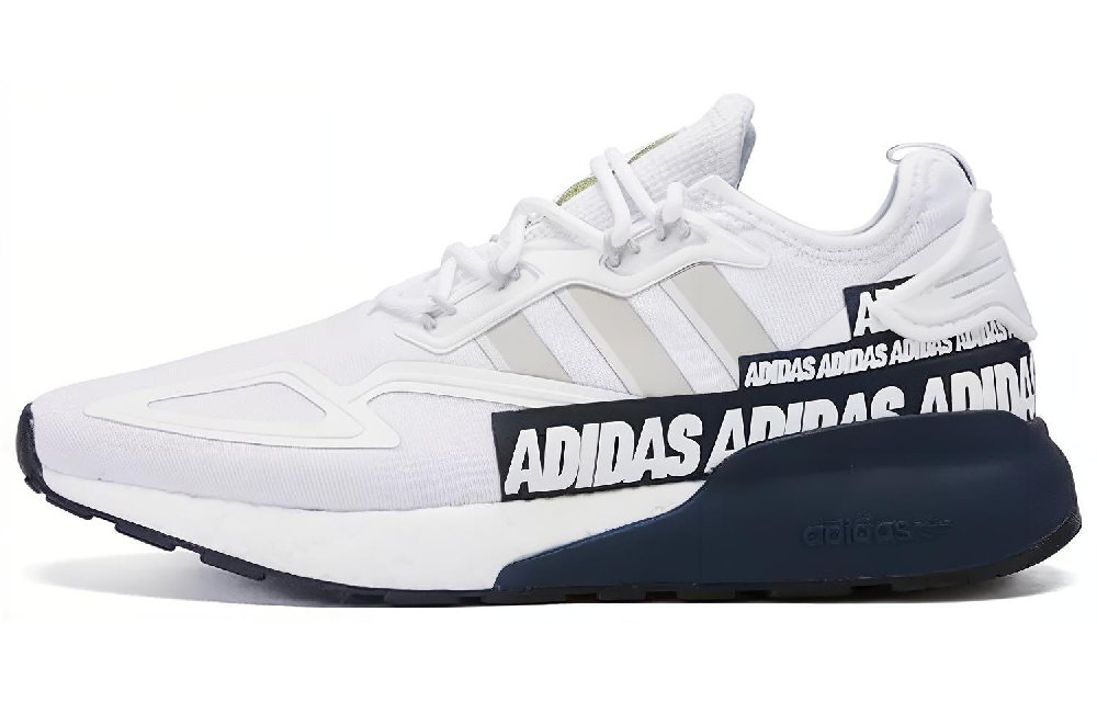 Adidas Originals Zx 2K Boost Bold Logo Graphic White Navy
