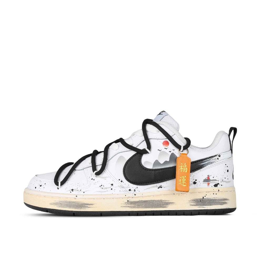 Nike Court Borough Low 2 Low-Top Skateboard Shoes GS White Black