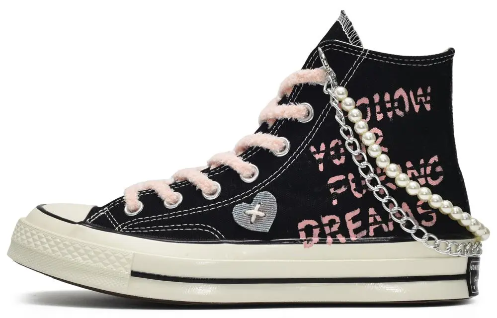 Converse 1970s Lightweight Cushioning High-Top Canvas Shoes Unisex Black Pink