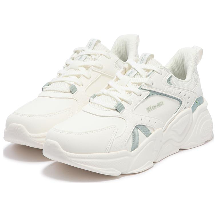 361° Abrasion-Resistant Low-Top Running Shoes Women's White Green