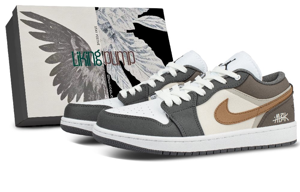 Jordan Air Jordan 1 Low Top Vintage Basketball Shoes Unisex Gray