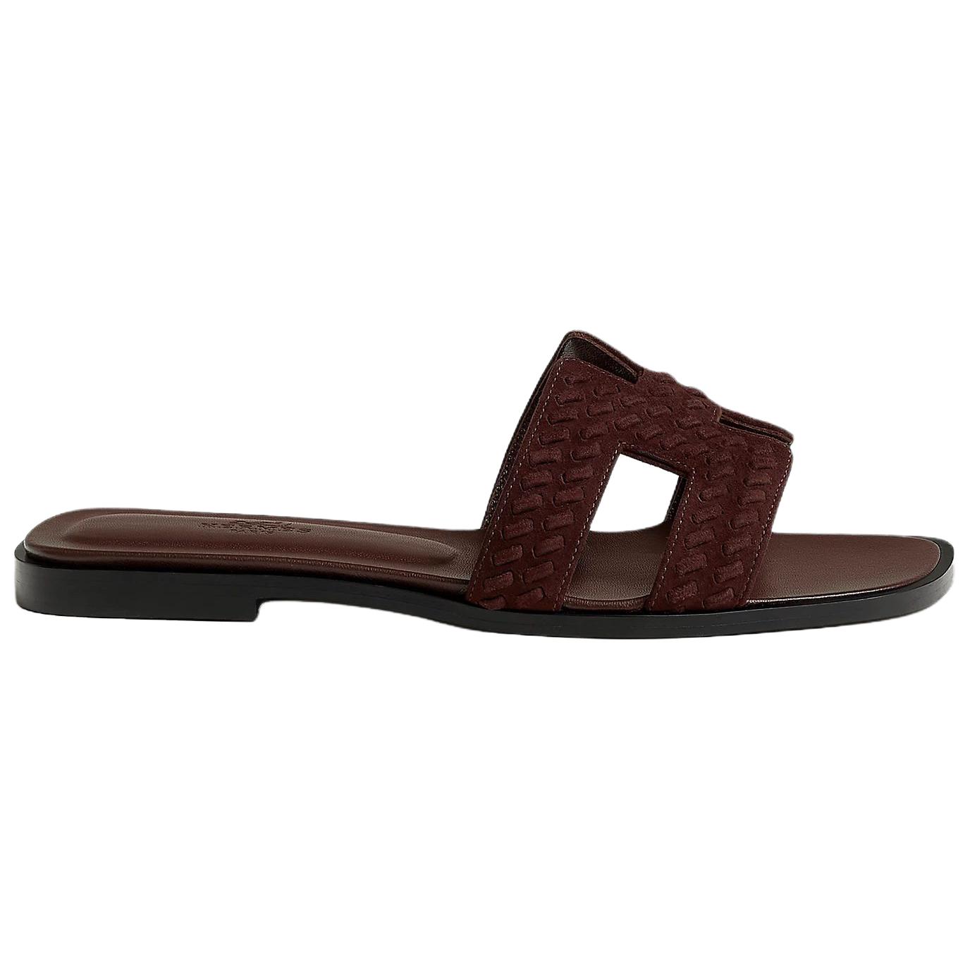 HERMES Oran Slide Slippers Women's Brown