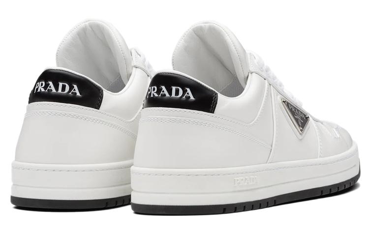 PRADA Downtown Perforated Leather Sneakers 'White Black' Women's купить в интернет-магазине Yoocart с быстрой доставкой по России.
