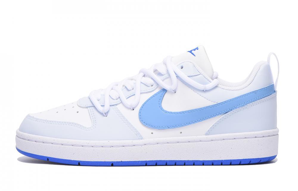 Nike Court Borough Low Chestnut Slip-Resistant Coverage Low-Top Skateboard Shoes GS White Blue