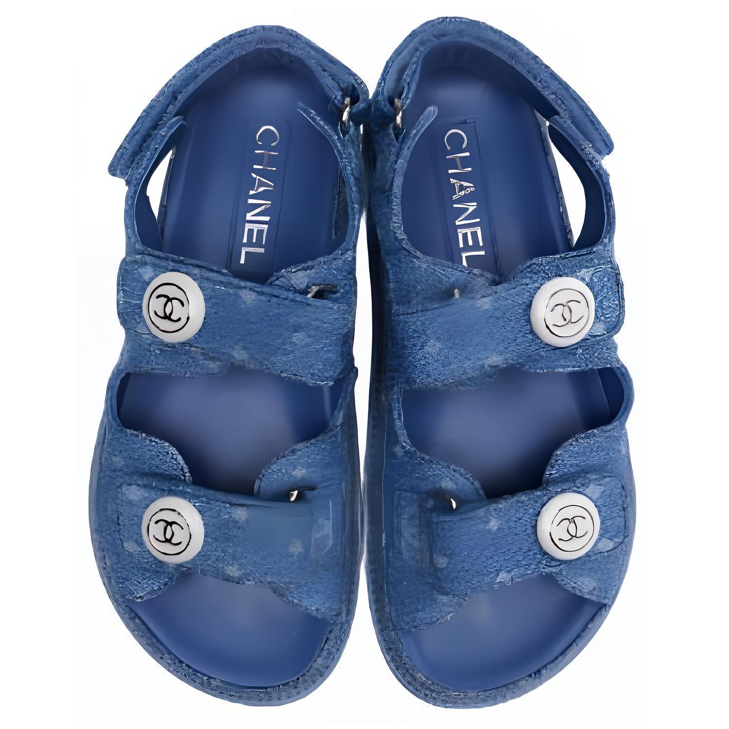 CHANEL Beach Sandals Women's Denim Blue купить в интернет-магазине Yoocart с быстрой доставкой по России.