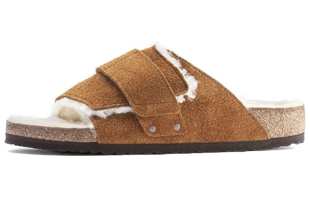 Birkenstock Kyoto Shearling Suede Leather 'Mink'