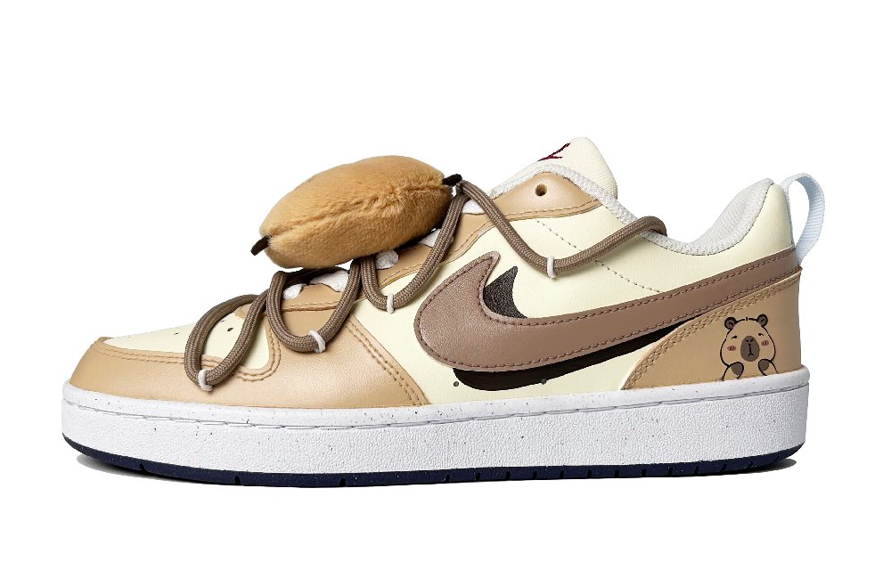 Nike Court Borough Slip Resistant Abrasion Resistant Low top Skateboard Shoes Women's Yellow Brown