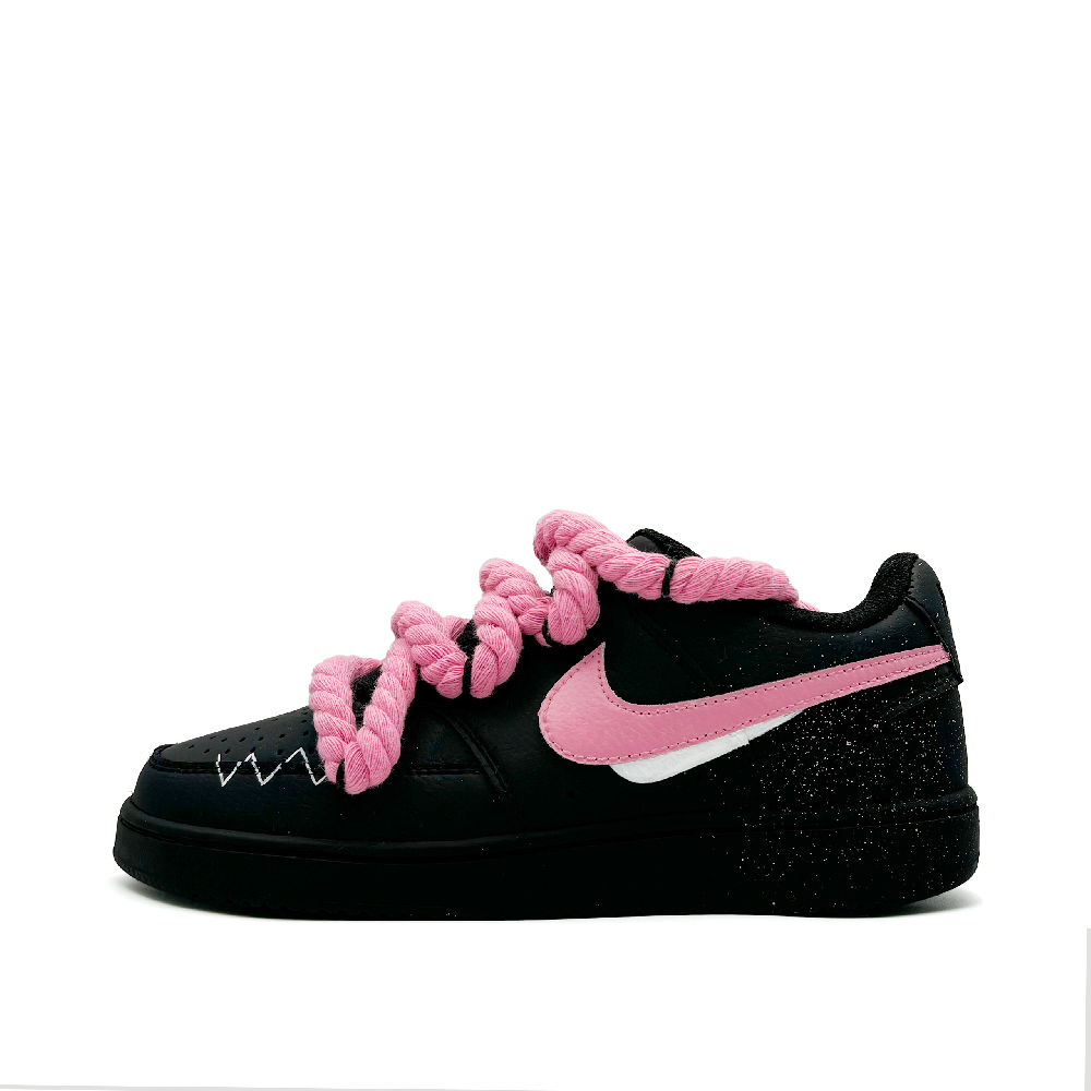 Nike Court Vision Wear-Resistant Low-Top Skateboard Shoes Unisex Black Pink