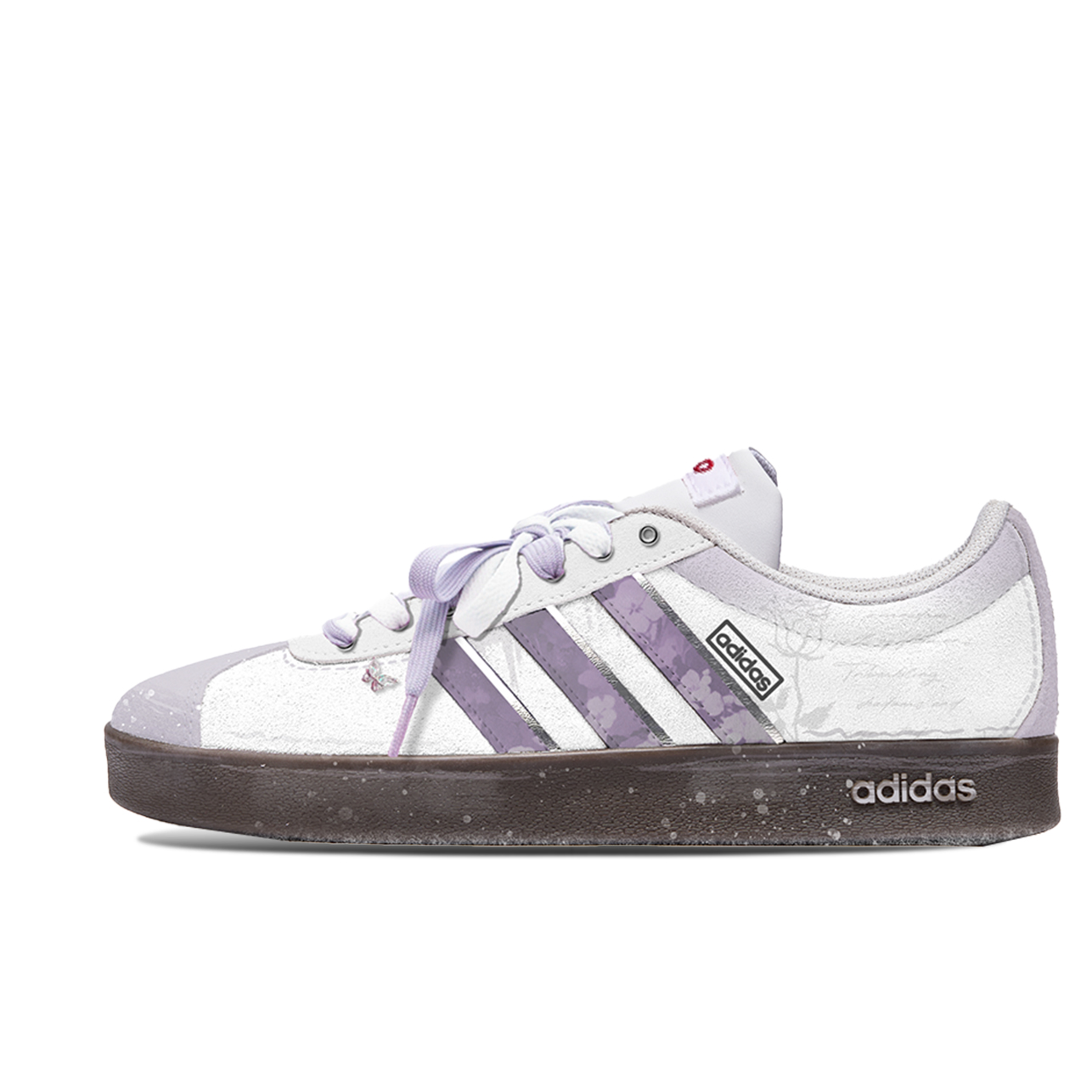 Adidas Neo VL Court 2.0 Wisteria Anti Slip Wear Resistant Low Top Skateboard Shoes Unisex Purple Brown купить в интернет-магазине Yoocart с быстрой доставкой по России.