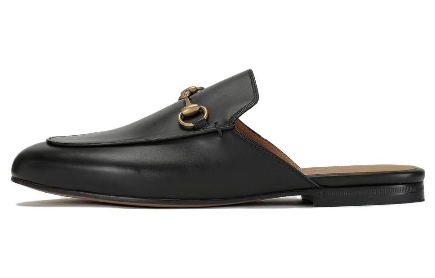 GUCCI Princetown Slipper Black Leather Women's