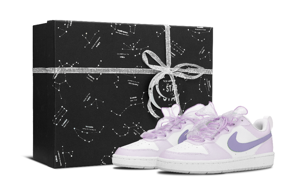 Nike Court Borough Anti-Slip Wear-Resistant Low-Top Skateboard Shoes GS 1Lavender Purple
